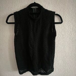 Black Sleeveless Lace Top